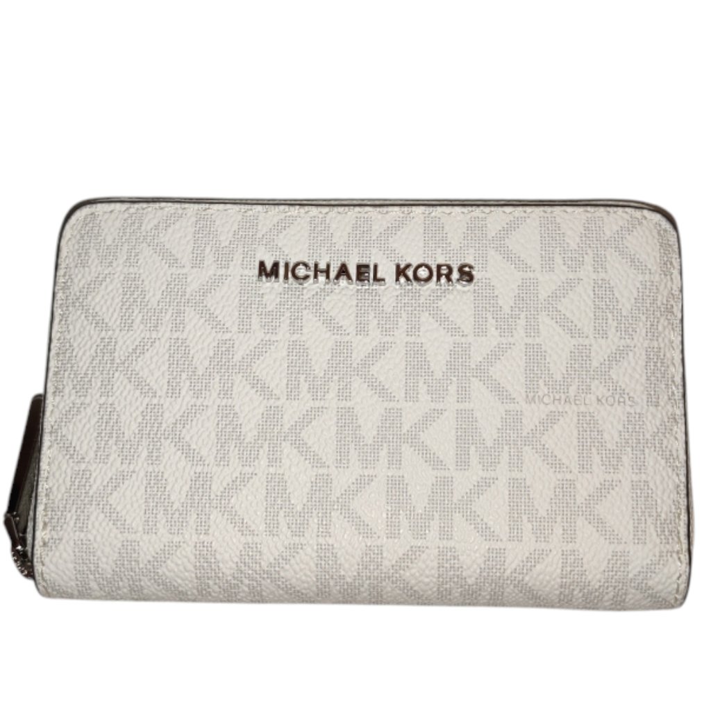 Michael Kors Jet Set Small Zip Around Card Case Wallet Gold Tone Hardware